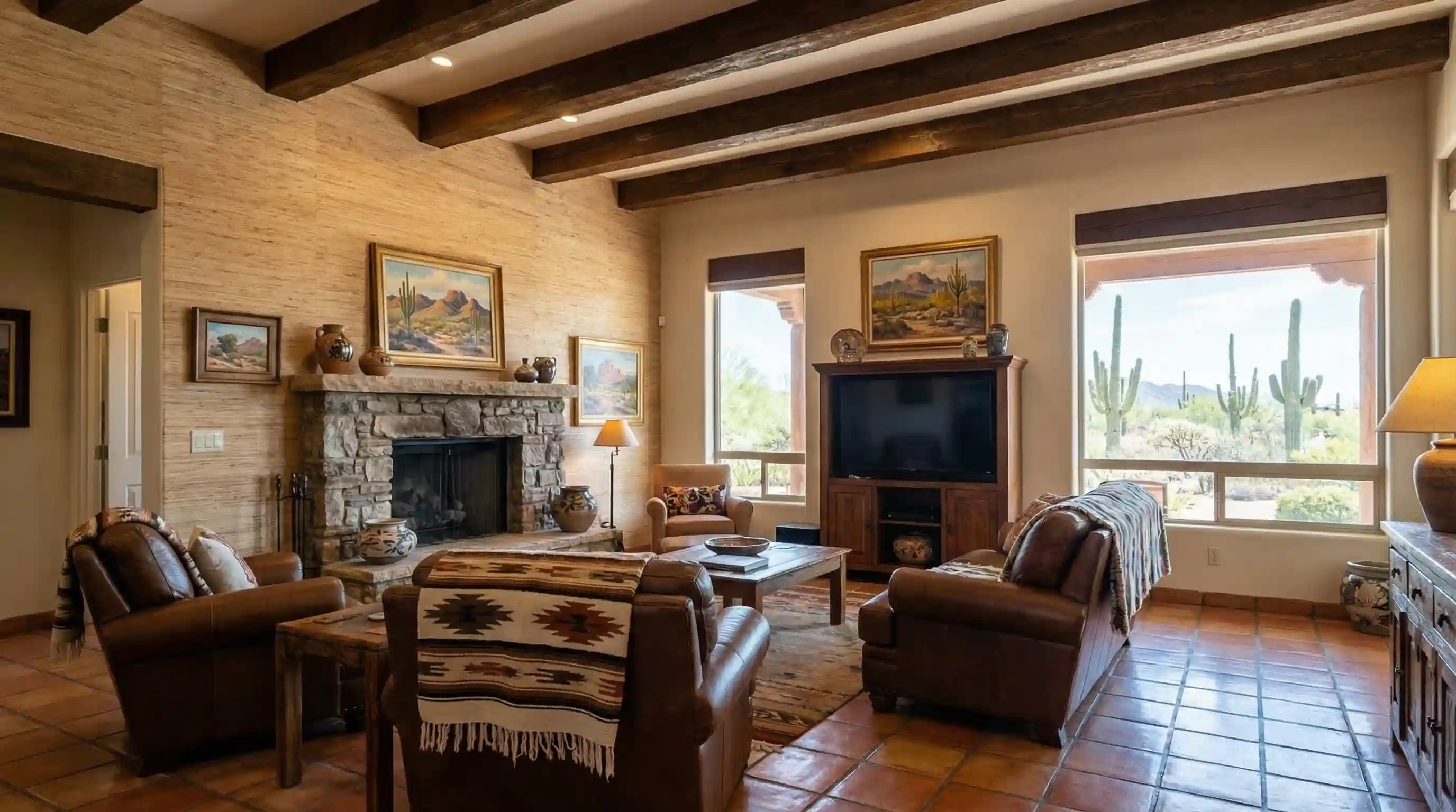 Historic home wallpaper restoration on plaster walls in Midtown Phoenix