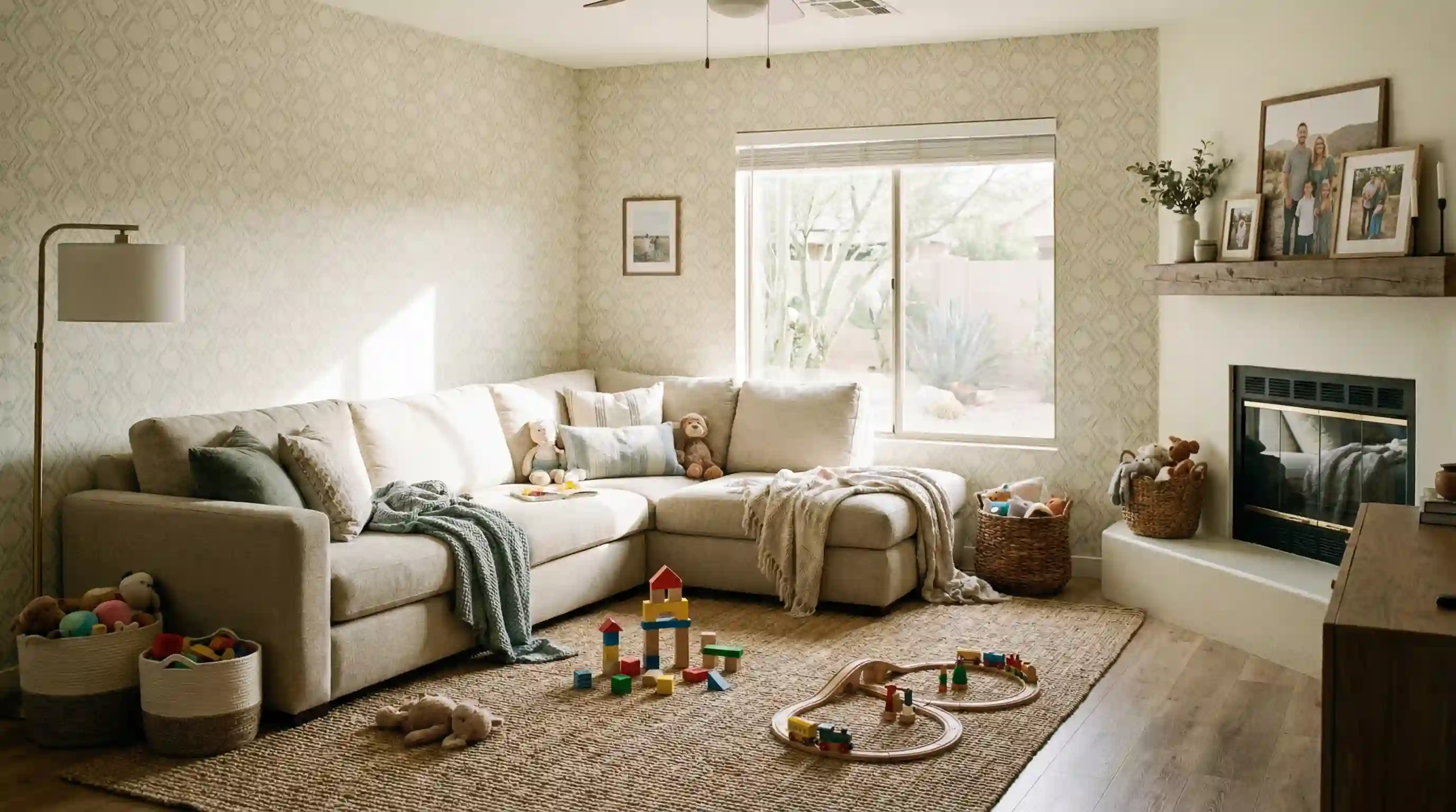 Professional wallpaper removal revealing clean wall surface in Uptown Phoenix